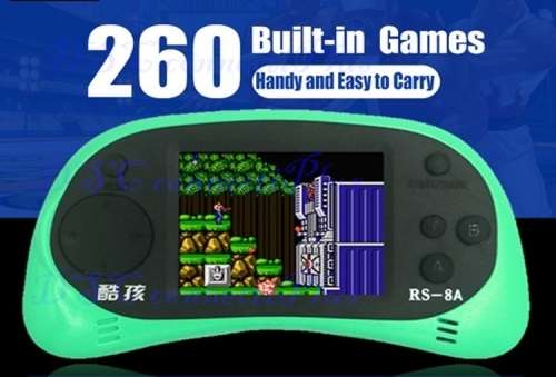 Video Game Console 8 Bit Colour Screen 2.5 inch Handheld Game Player Built-in 260 Games (Sky Blue) !