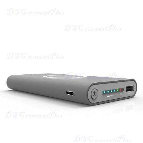 Portable Power Bank 10000mAh + Qi Wireless Charging Transmitter 2-in-1 Charger Device (Black)..!