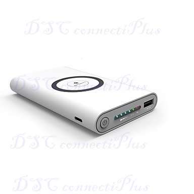 Portable Power Bank 10000mAh + Qi Wireless Charging Transmitter 2-in-1 Charger Device (Black)..!