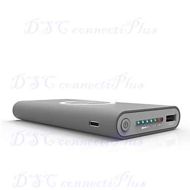 Portable Power Bank 10000mAh + Qi Wireless Charging Transmitter 2-in-1 Charger Device (Black)..!