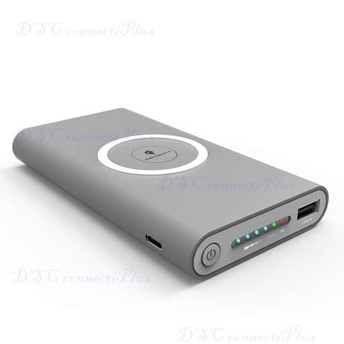Portable Power Bank 10000mAh + Qi Wireless Charging Transmitter 2-in-1 Charger Device (Black)..!