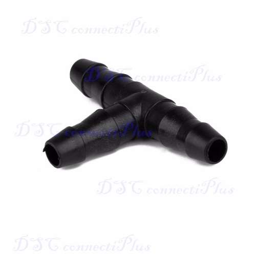Sprinkler Irrigation T-Pipe Barb Hose Fitting Joiner Dripper System for 4/7mm Tube (Black, 5pcs)..!
