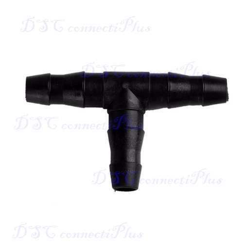Sprinkler Irrigation T-Pipe Barb Hose Fitting Joiner Dripper System for 4/7mm Tube (Black, 5pcs)..!