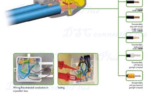 Spring Lever Push Fit Cable 2-wire Connector 32A 2-pin Conductor Terminal (Grey + Orange)..!