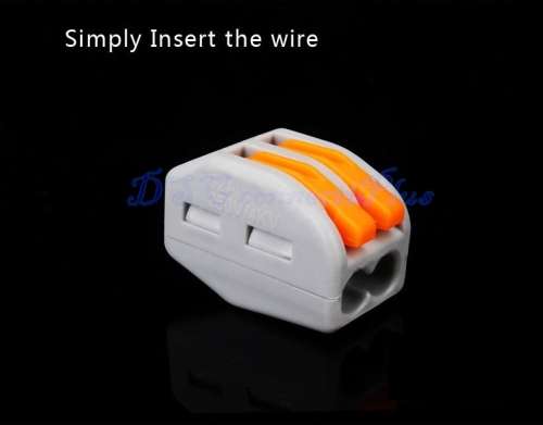 Spring Lever Push Fit Cable 2-wire Connector 32A 2-pin Conductor Terminal (Grey + Orange)..!
