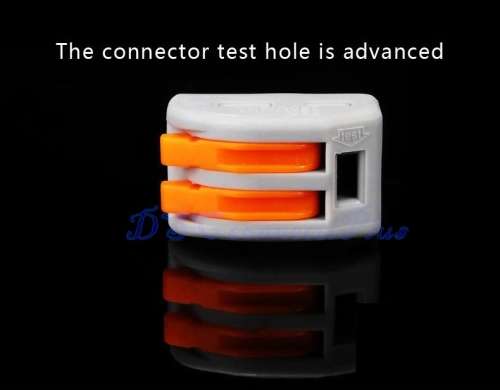 Spring Lever Push Fit Cable 2-wire Connector 32A 2-pin Conductor Terminal (Grey + Orange)..!