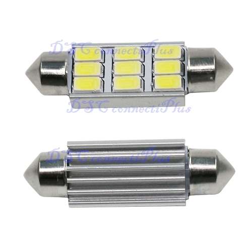 2Pcs 36mm 9-LED SMD 5630 Festoon CANBUS NO Error Car Licence Plate Light Auto Dome Reading Lamp
