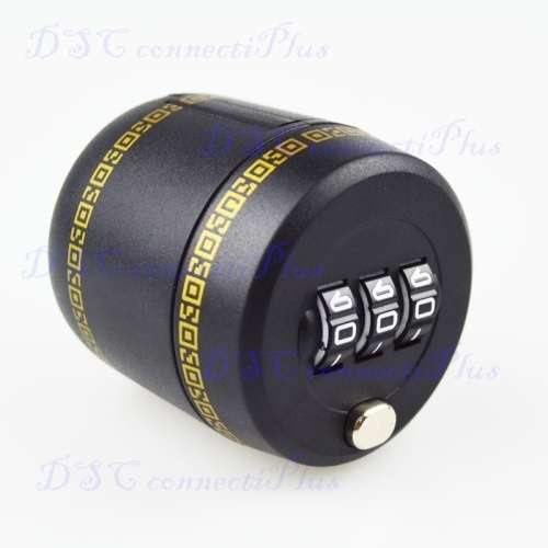 Plastic Password Combination Lock Wine Bottle Stopper Vacuum Plug Preservation Device (Black)..!