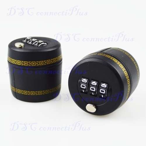 Plastic Password Combination Lock Wine Bottle Stopper Vacuum Plug Preservation Device (Black)..!