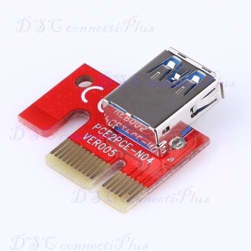 PCI Express w/ USB3.0 Port & SATA 15pin Power Supply Connector Riser Card 1x to 16x 30cm