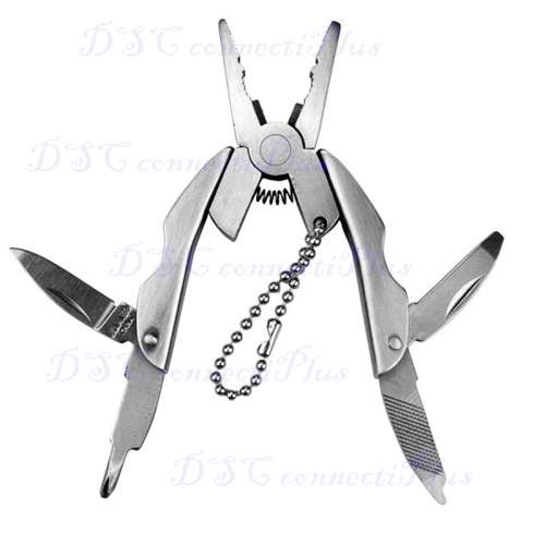 Portable Stainless Steel Multifunctional Folding Pliers Foldaway Knife Keychain Screwdriver Camping