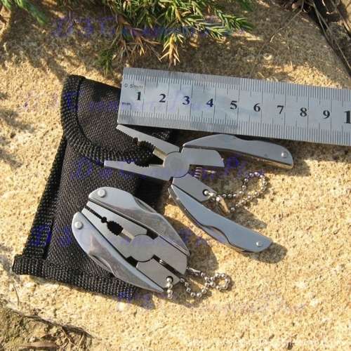 Portable Stainless Steel Multifunctional Folding Pliers Foldaway Knife Keychain Screwdriver Camping