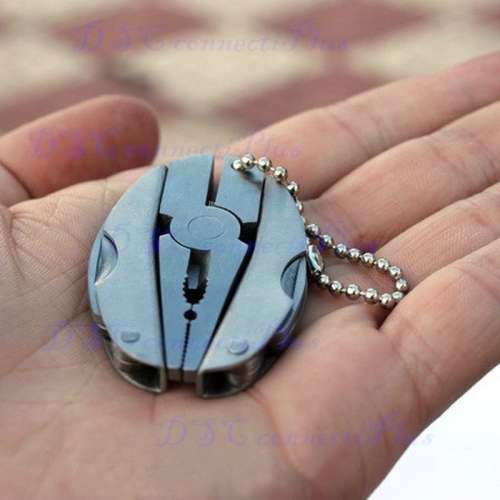 Portable Stainless Steel Multifunctional Folding Pliers Foldaway Knife Keychain Screwdriver Camping