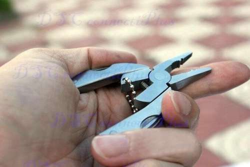 Portable Stainless Steel Multifunctional Folding Pliers Foldaway Knife Keychain Screwdriver Camping