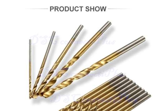 50Pcs HSS Titanium Coated Twist Drill Bits 1/1.5/2/2.5/3mm High Speed Steel Wood Drilling Metalwork