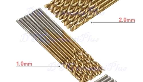 50Pcs HSS Titanium Coated Twist Drill Bits 1/1.5/2/2.5/3mm High Speed Steel Wood Drilling Metalwork