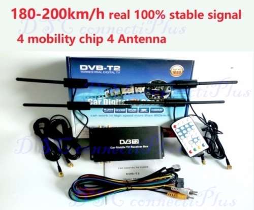 High Speed 180-200km/h 4x Antenna 4x Mobility Chip HD 1080P Car Digital DVB-T/T2 TV Tuner Receiver!!
