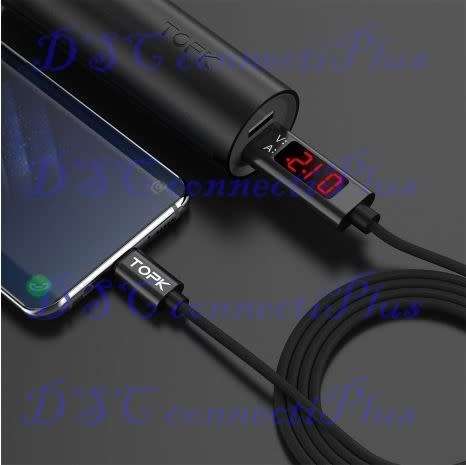 QC 3.0 Fast Charging Voltage and Current Display Nylon Braided Charge and Data Sync USB Type C Cable