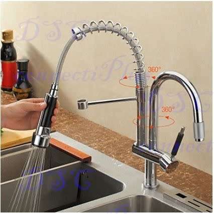 Pre Rinse Pullout Spray Hose Deck Mounted Ceramic Valve One Hole Single Handle Kitchen Mixer Tap !!!
