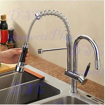 Pre Rinse Pullout Spray Hose Deck Mounted Ceramic Valve One Hole Single Handle Kitchen Mixer Tap !!!