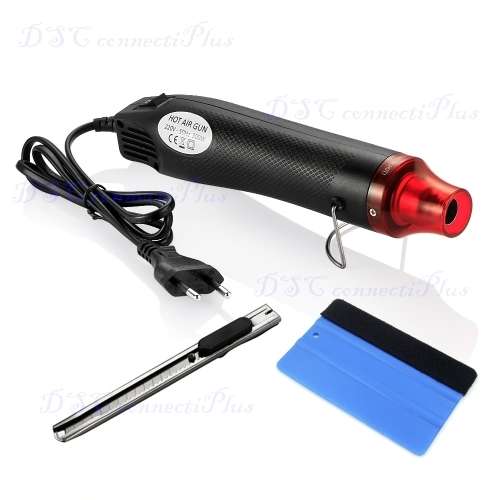 3pcs/set 220V 300W Electric Hot Air Heat Gun + Car Scraper Squeegee + Vinyl Cutter Knife Tools !!!