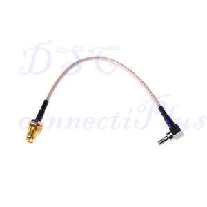 RG178 15cm Right-Angled CRC9 to Bulkhead Straight SMA Female Jack Modem Adapter Pigtail RF Cable..!