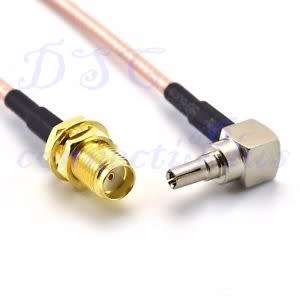 RG178 15cm Right-Angled CRC9 to Bulkhead Straight SMA Female Jack Modem Adapter Pigtail RF Cable..!