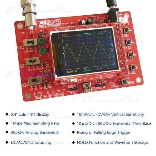DSO138 2.4" TFT Handheld Pocket-size Digital Oscilloscope Kit DIY Parts Electronic Learning Kit..!