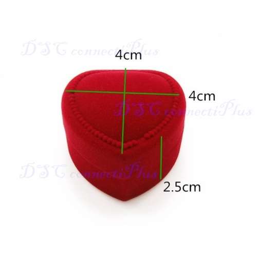 Mini Cute Red Heart Shape Jewelry / Rings Packaging Carrying Display Gift Box Case (Red)..!