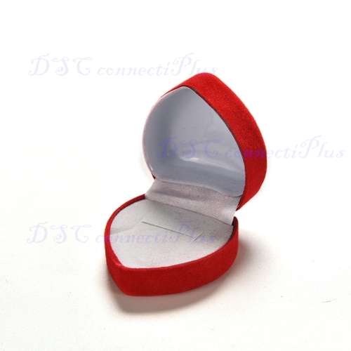 Mini Cute Red Heart Shape Jewelry / Rings Packaging Carrying Display Gift Box Case (Red)..!