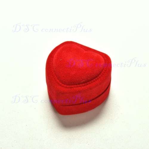 Mini Cute Red Heart Shape Jewelry / Rings Packaging Carrying Display Gift Box Case (Red)..!