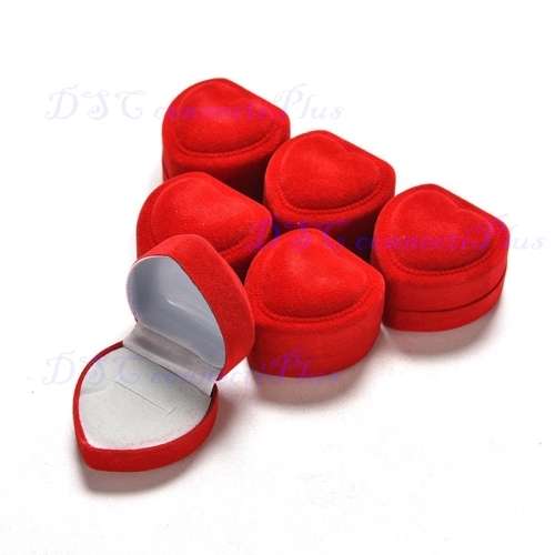 Mini Cute Red Heart Shape Jewelry / Rings Packaging Carrying Display Gift Box Case (Red)..!