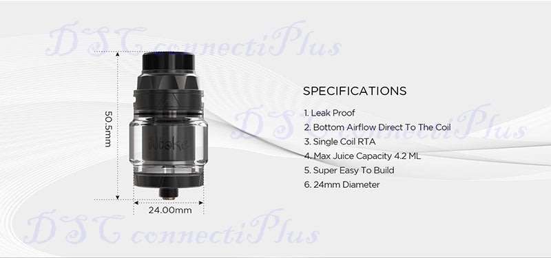 Augvape INTAKE RTA 4.2mL Tank 24mm Single Coil Leak Proof 510 Thread Electronic Cigarette RTA..!