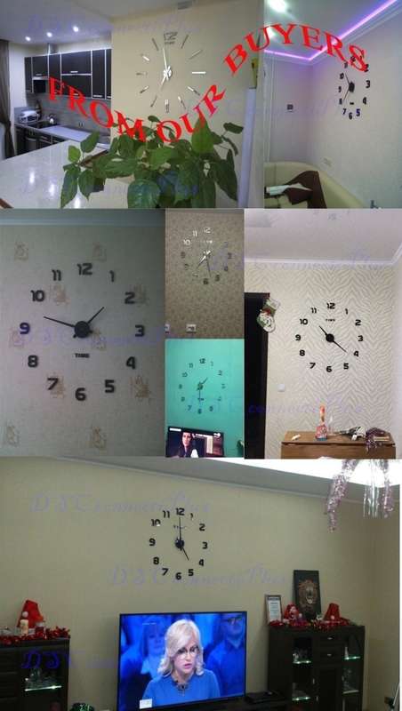 Modern Acrylic Mirror Quartz Needle 3D Wall Clock DIY Sticker Set for Living Room Home Decoration..!