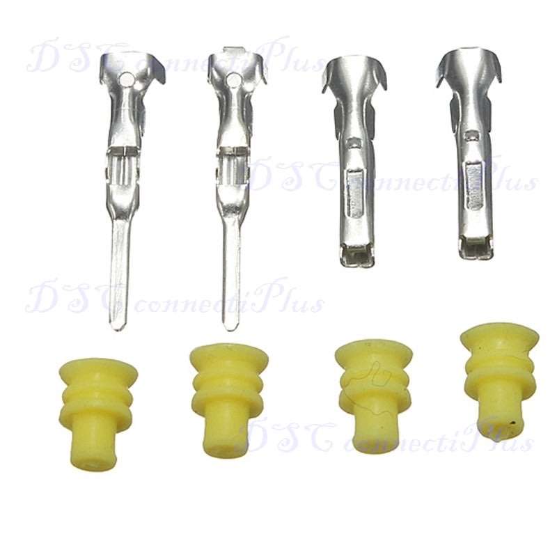 2-Pin Sealed Waterproof Automotive Electrical Wire Connector Plug Set (Black)..!