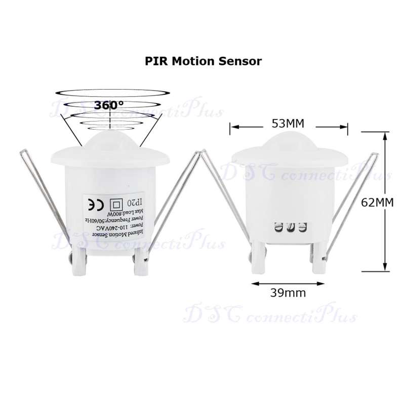 230V 360 Degree Ceiling PIR Infrared Motion Sensor Switch w/ Time and LUX Adjustments (White)..!