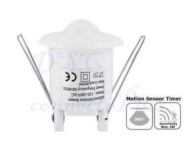 230V 360 Degree Ceiling PIR Infrared Motion Sensor Switch w/ Time and LUX Adjustments (White)..!
