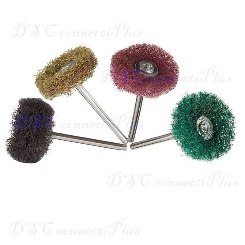 4pcs Polishers Buffers Abrasive 1" Scotch Brite Wheels Fit For Dremel & Rotary Tools (Mixed Set)..!