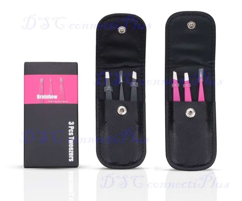 3pc/Set Eyebrow Eyelash Tweezers Stainless Steel for Facial Hair Removal Tools Eyelashes Extension!!