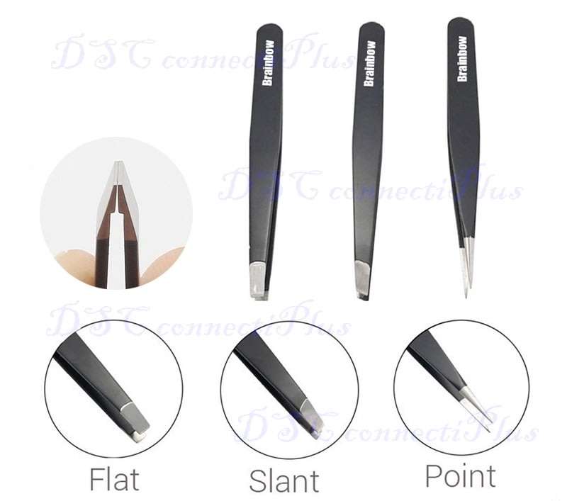 3pc/Set Eyebrow Eyelash Tweezers Stainless Steel for Facial Hair Removal Tools Eyelashes Extension!!