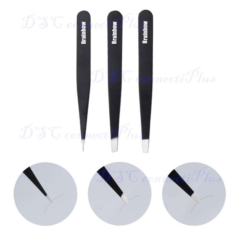3pc/Set Eyebrow Eyelash Tweezers Stainless Steel for Facial Hair Removal Tools Eyelashes Extension!!