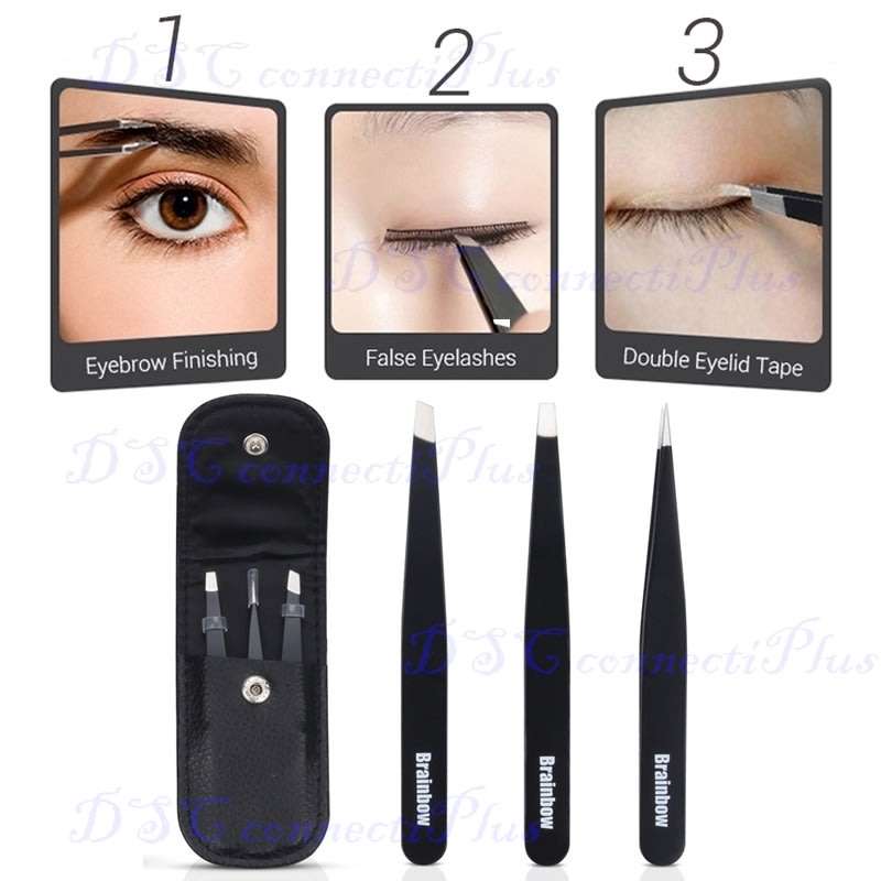 3pc/Set Eyebrow Eyelash Tweezers Stainless Steel for Facial Hair Removal Tools Eyelashes Extension!!