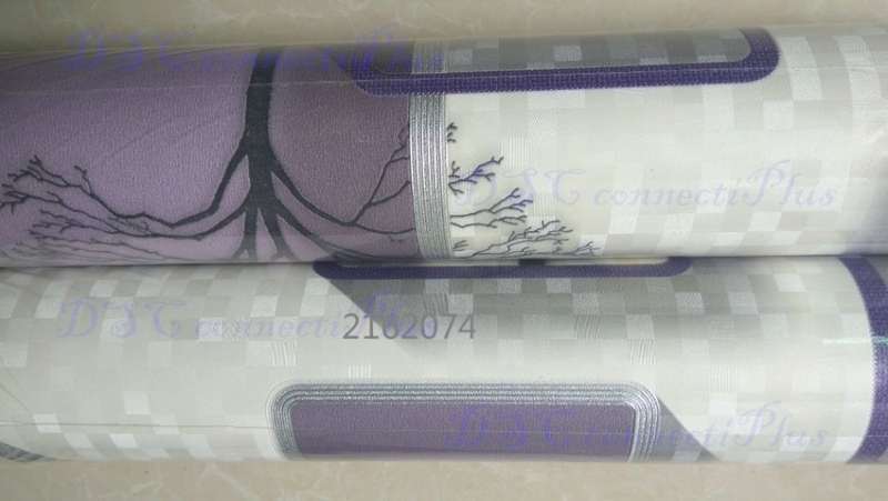 Stereo Purple 3D Wallpaper Living Room Hotel TV Background 10m Roll (Purple)..!