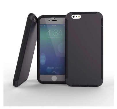 Hybrid 2-in-1 High Impact Hard Silicone Case for iPhone 6S Plus/6 Plus (Black)..!