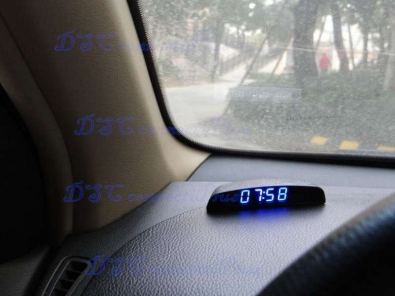 Interior 3 In 1 Car Clock Thermometer Voltage Monitor - Seven Kinds of Display Modes, Blue Display!!