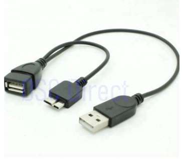 Micro USB 3.0 OTG Y-Host Converter Cable with USB 2.0 Male Power Supply (Black)..!
