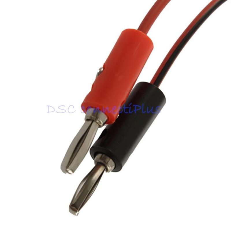 Alligator Test Lead Clip to Banana Plug Cable for Multimeters and Electronic Equipment (Black+Red)
