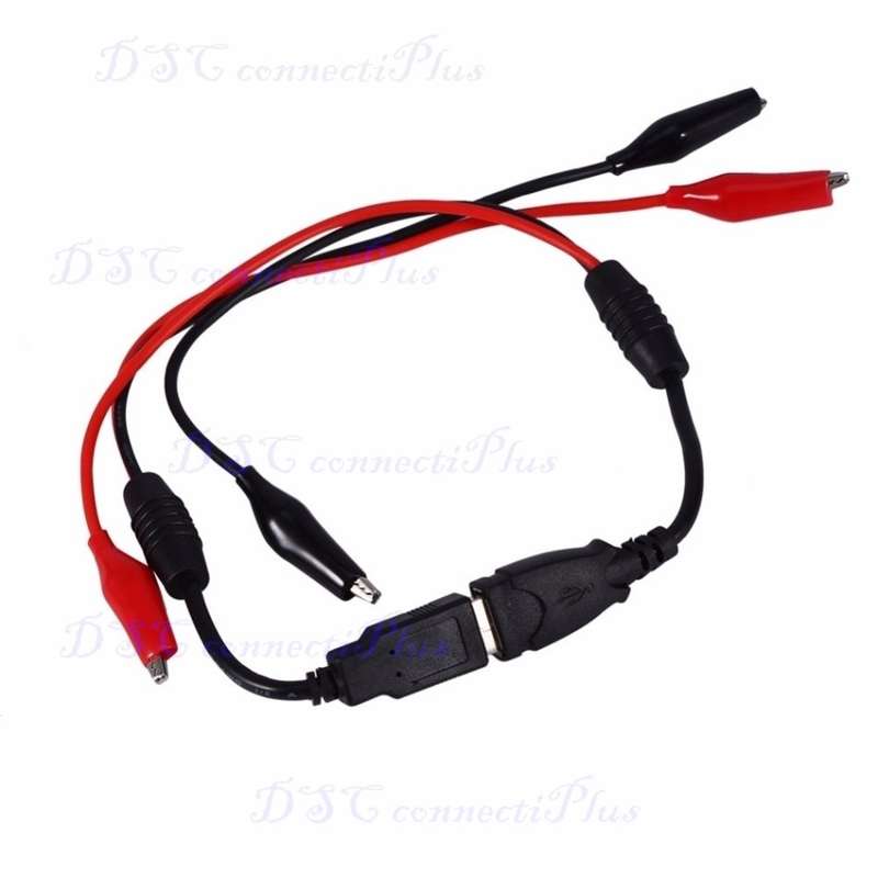 DIY USB Aligator Clips Crocodile Wire Male/Female to USB Line Detector DC Voltage Capacity Tester!!