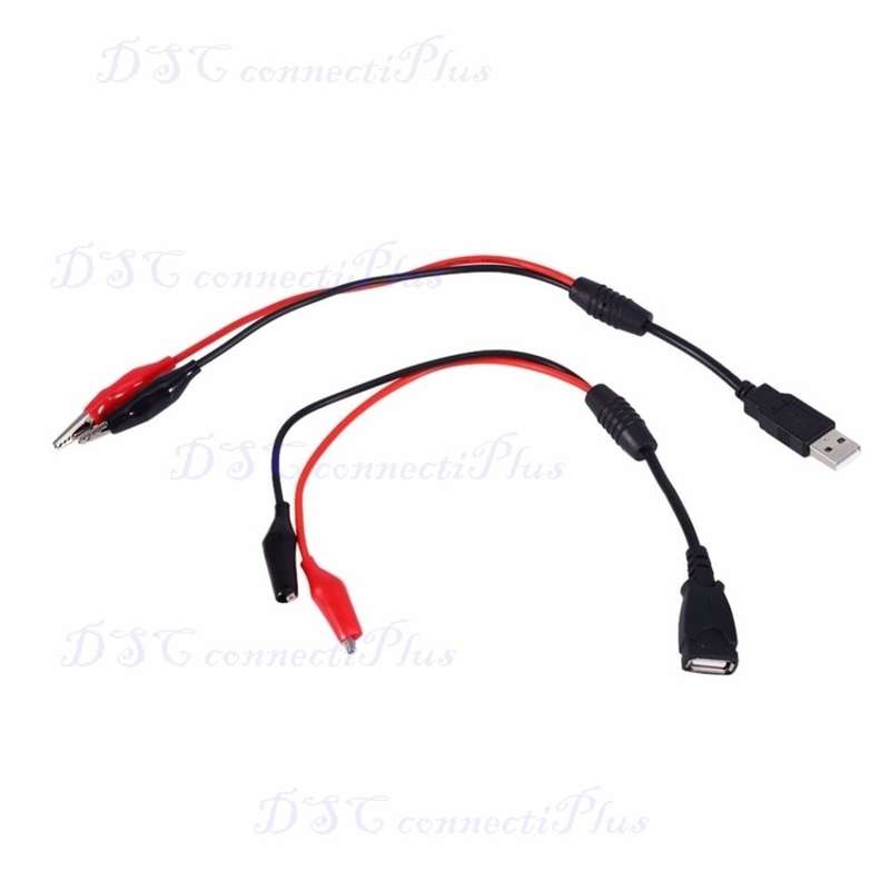 DIY USB Aligator Clips Crocodile Wire Male/Female to USB Line Detector DC Voltage Capacity Tester!!