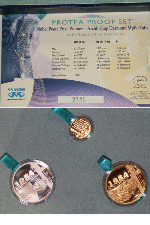 2006 Desmond Tutu Protea Proof set